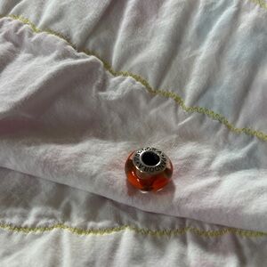 Pandora Vibrant Orange Charm with heart accents AUTHENTIC 925 ALE